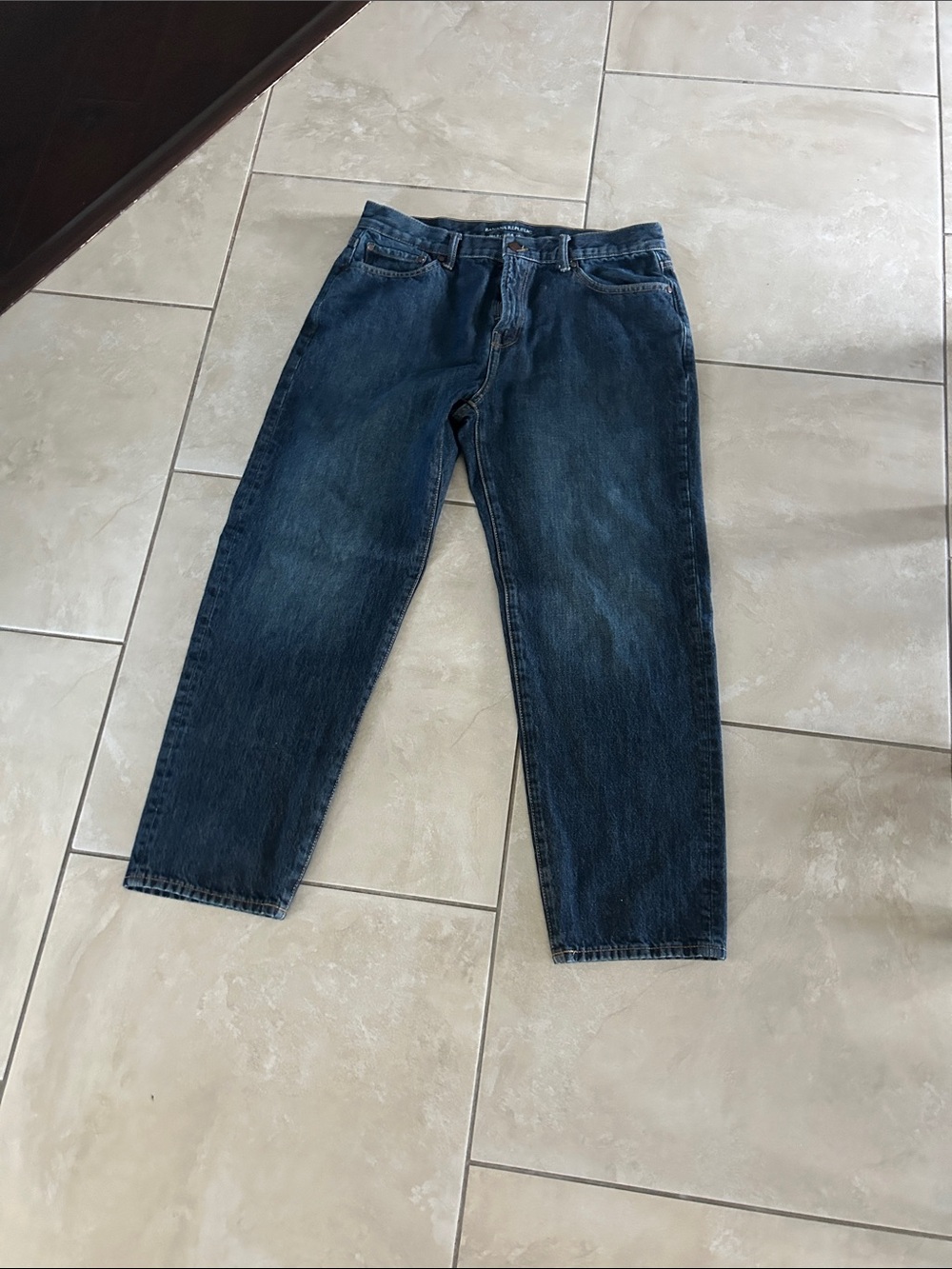 Banana Republic Men's Dark Blue Relaxed Fit Heritage Jeans